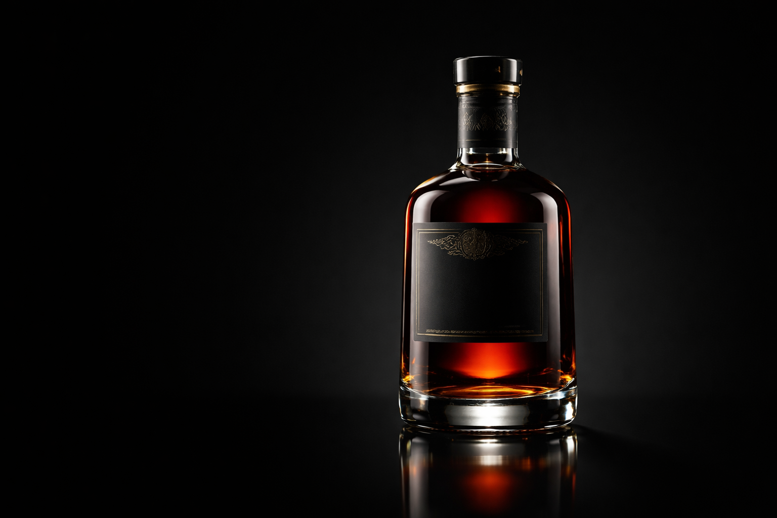 Rebellion Rum bottle in dark cinematic lighting
